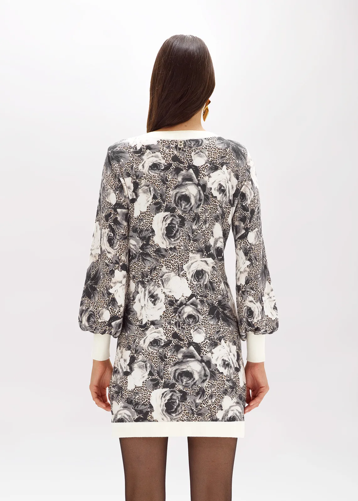 PRINTED KNIT MINI DRESS