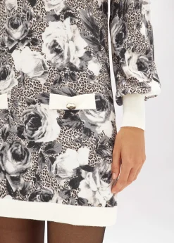 PRINTED KNIT MINI DRESS