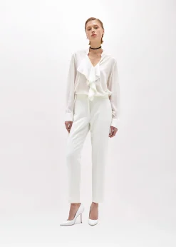 REGULAR BLOUSE IN RUFFLED SILK
