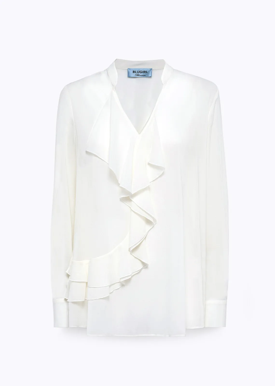REGULAR BLOUSE IN RUFFLED SILK