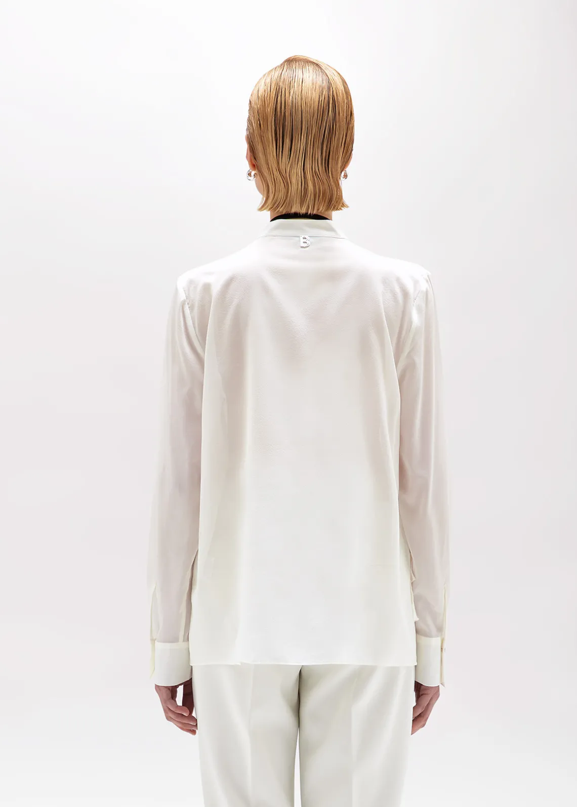 REGULAR BLOUSE IN RUFFLED SILK