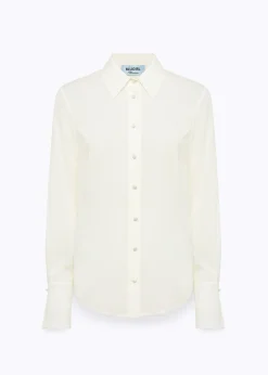 REGULAR SHIRT IN RUFFLED SILK