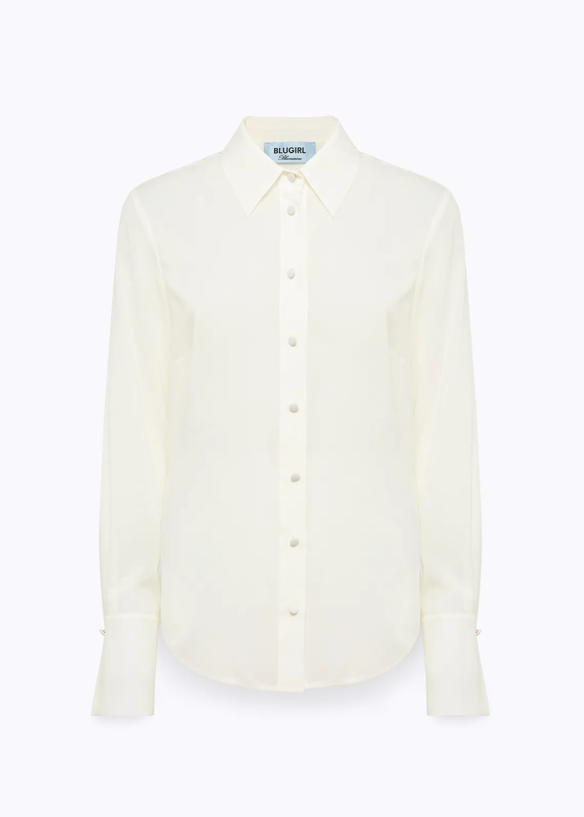 REGULAR SHIRT IN RUFFLED SILK
