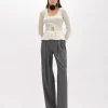 RIBBED SWEATER WITH LOGO BELT