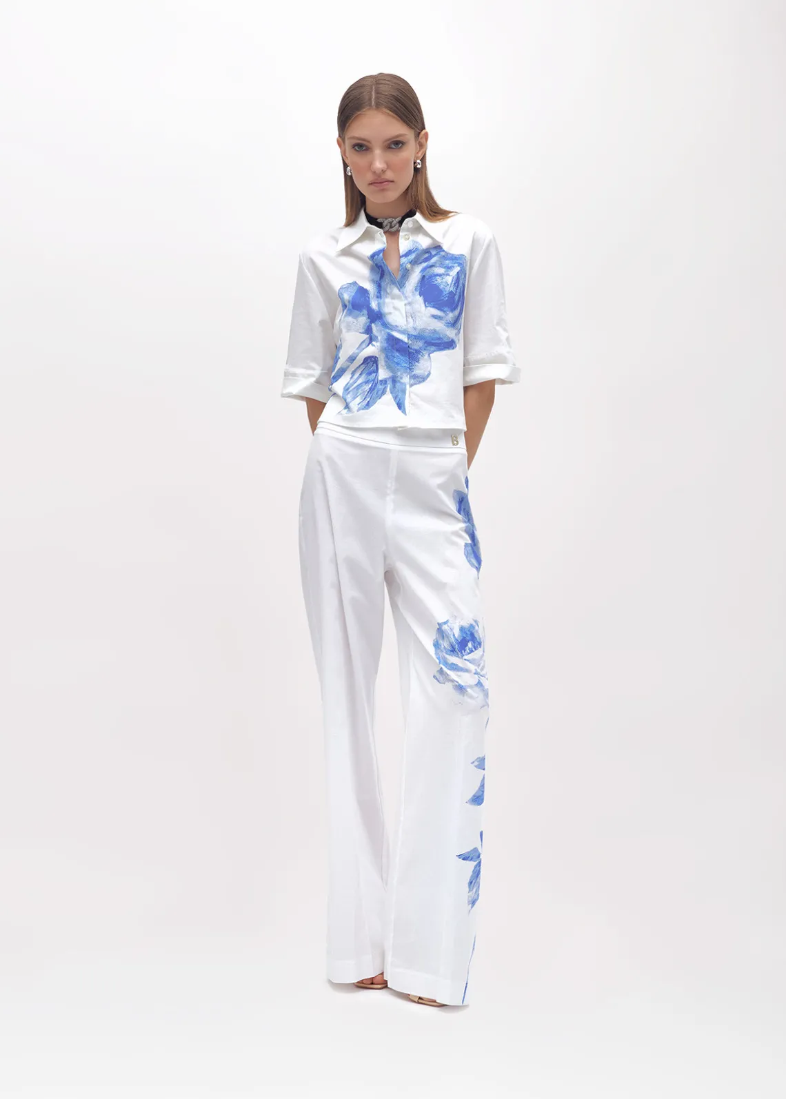 ROSE PRINT POPLIN PANTS