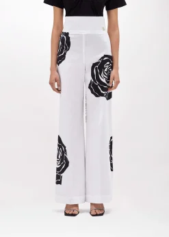 ROSE PRINT POPLIN PANTS