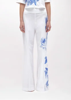 ROSE PRINT POPLIN PANTS