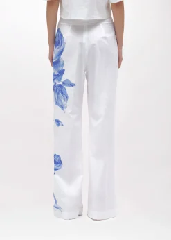 ROSE PRINT POPLIN PANTS