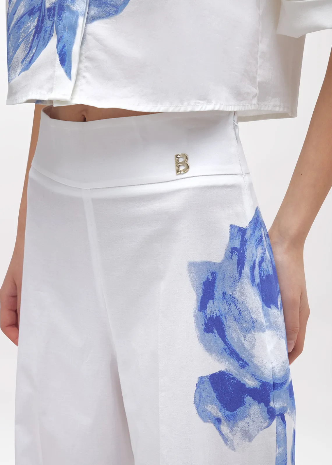 ROSE PRINT POPLIN PANTS