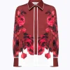 ROSE PRINT SATIN SHIRT