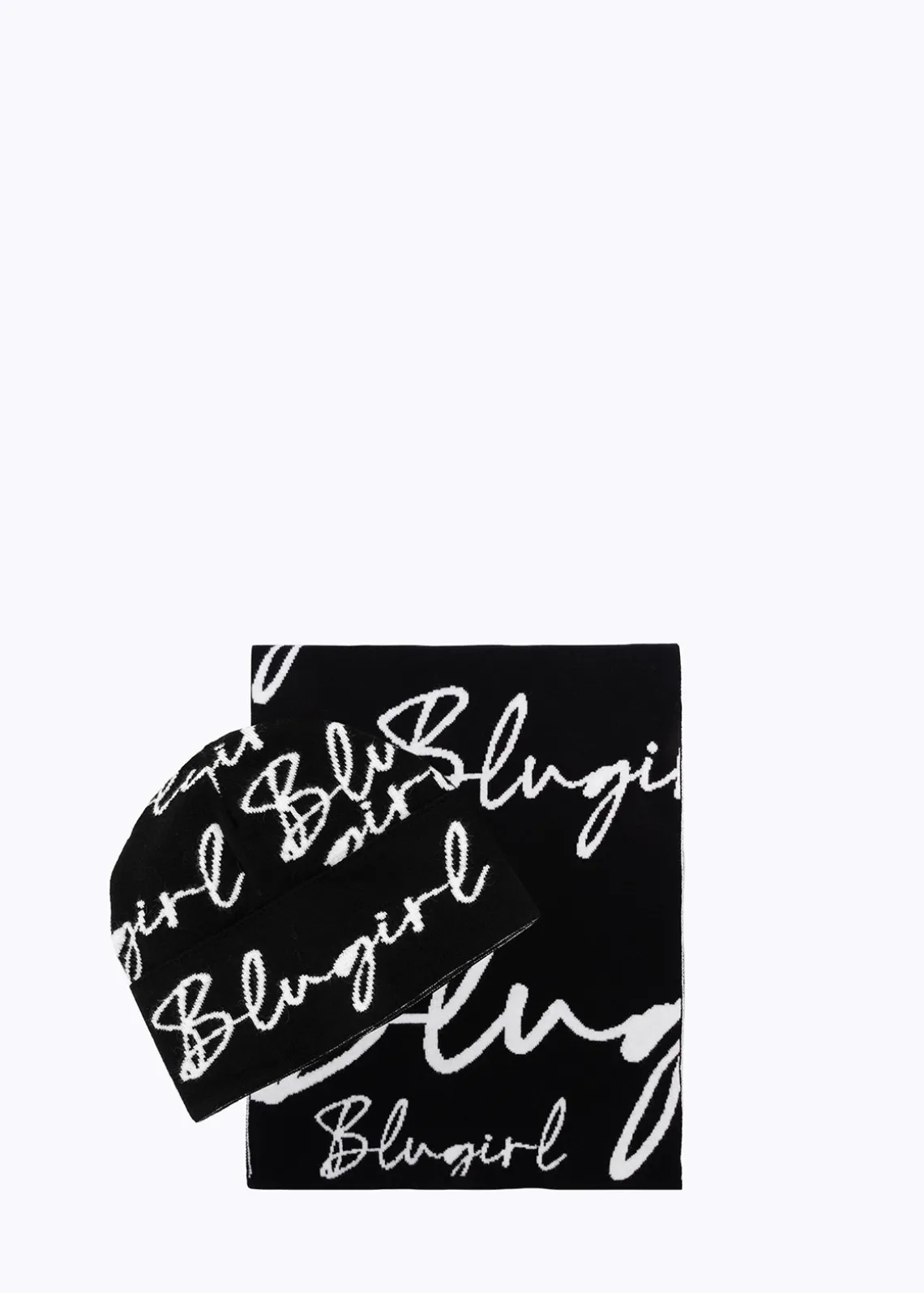 SCARF AND HAT WITH LOGO PRINT