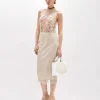 SHEATH SKIRT WITH EMBROIDERY ROSE DESIGN