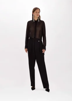 Shirt in embroidered georgette
