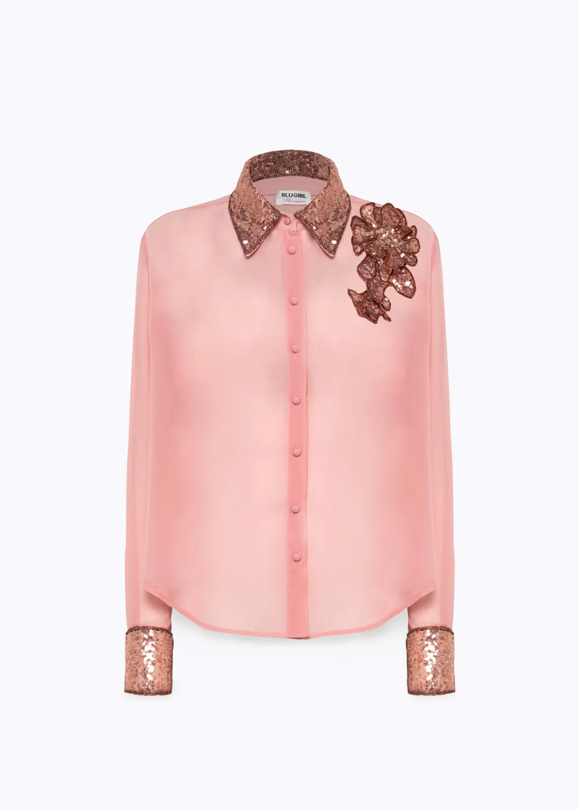 Shirt in embroidered georgette