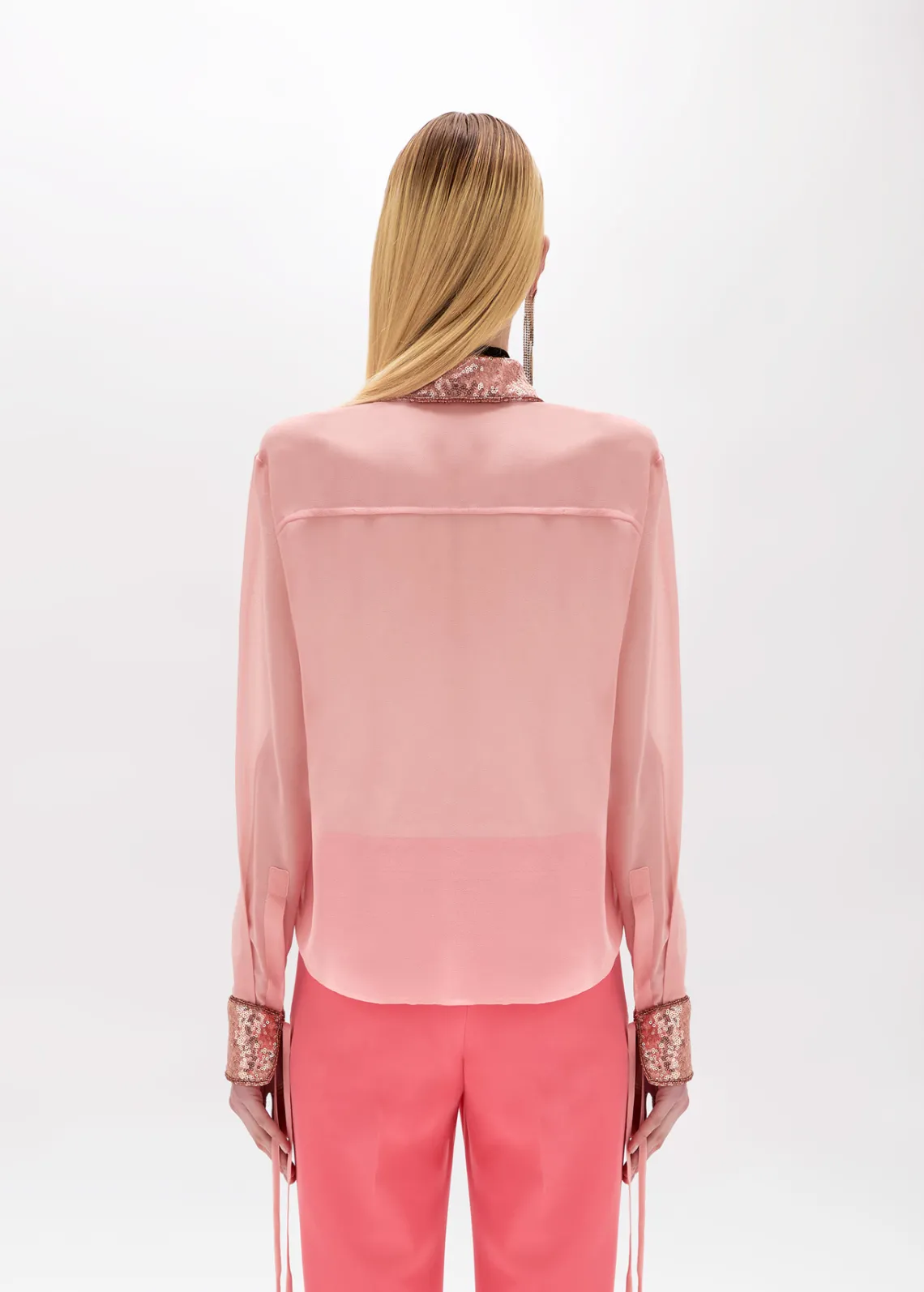 Shirt in embroidered georgette