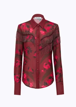 SHIRT IN GEORGETTE WITH EMBROIDERY