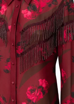 SHIRT IN GEORGETTE WITH EMBROIDERY