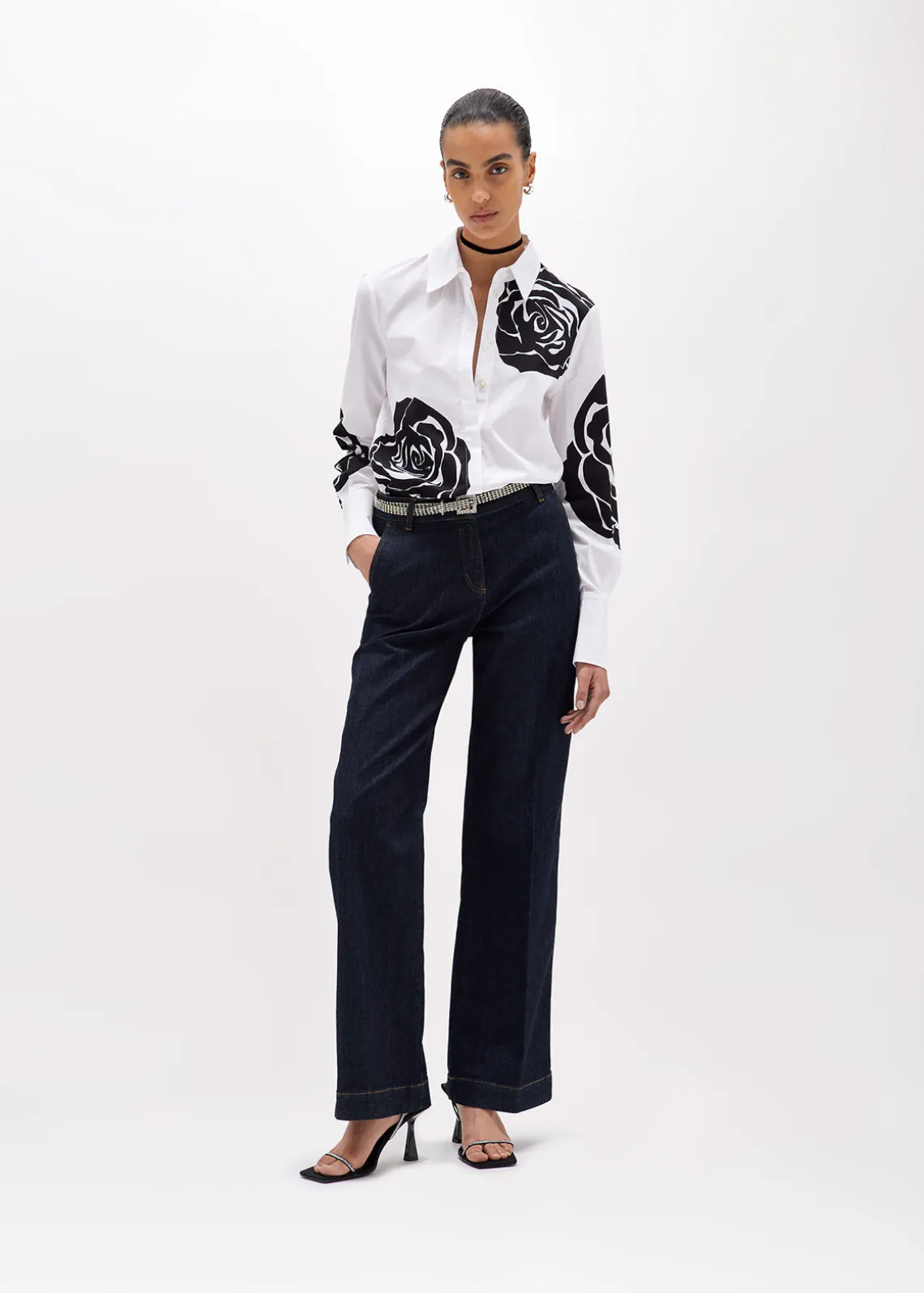 SHIRT IN ROSE PRINT POPLIN