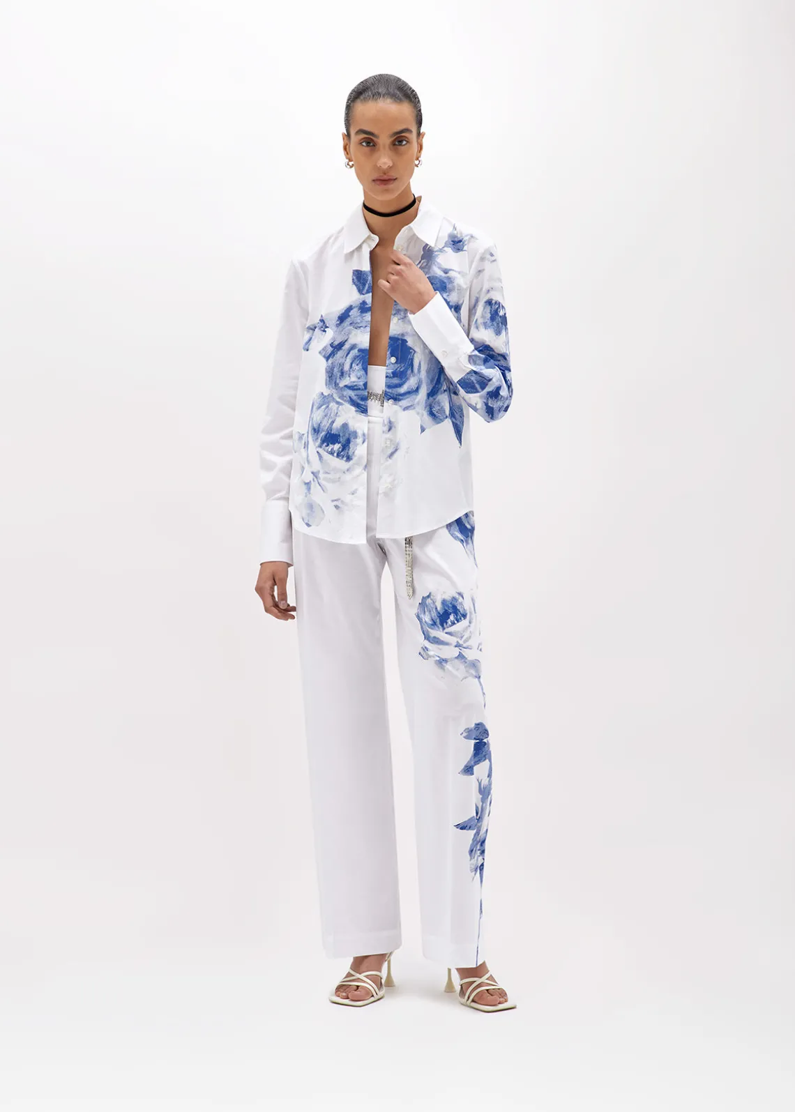 SHIRT IN ROSE PRINT POPLIN