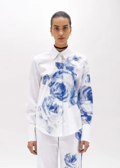 SHIRT IN ROSE PRINT POPLIN