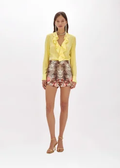 Silk crêpe de Chine blouse with ruffles