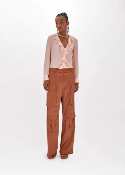 Silk crêpe de Chine blouse with ruffles