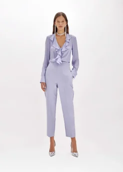 Silk crêpe de Chine blouse with ruffles