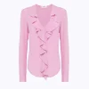 Silk crêpe de Chine blouse with ruffles