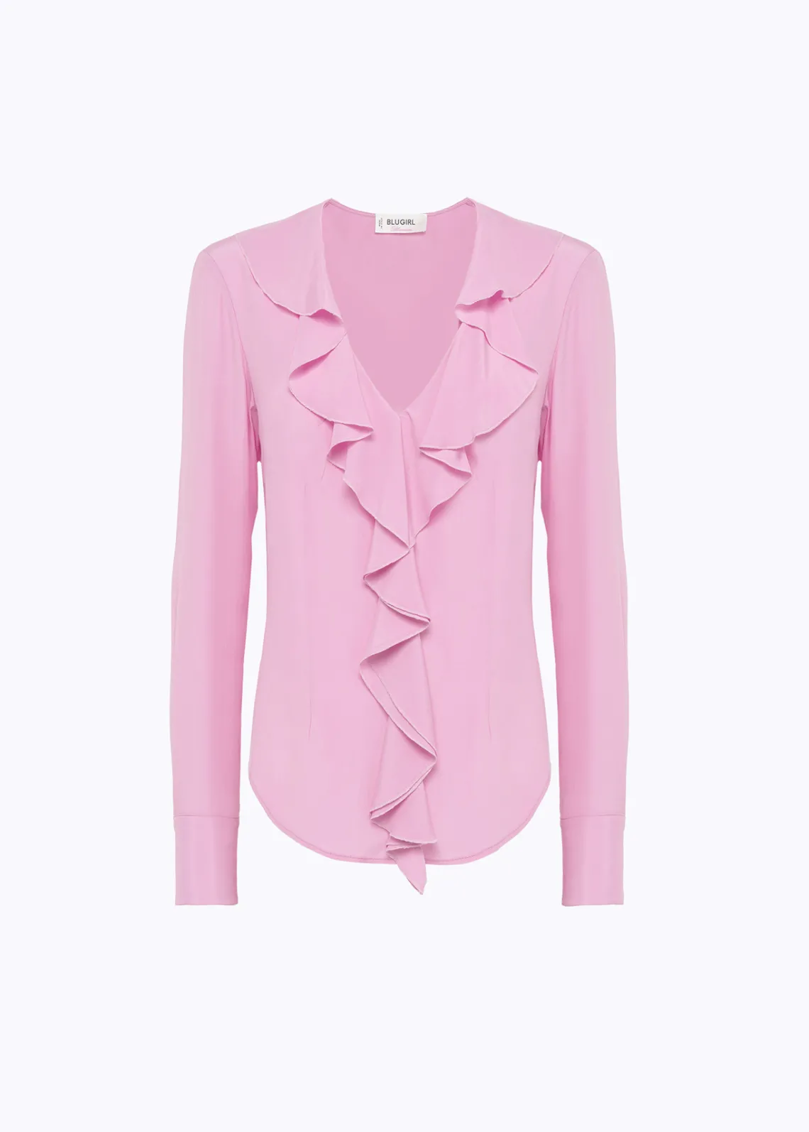 Silk crêpe de Chine blouse with ruffles
