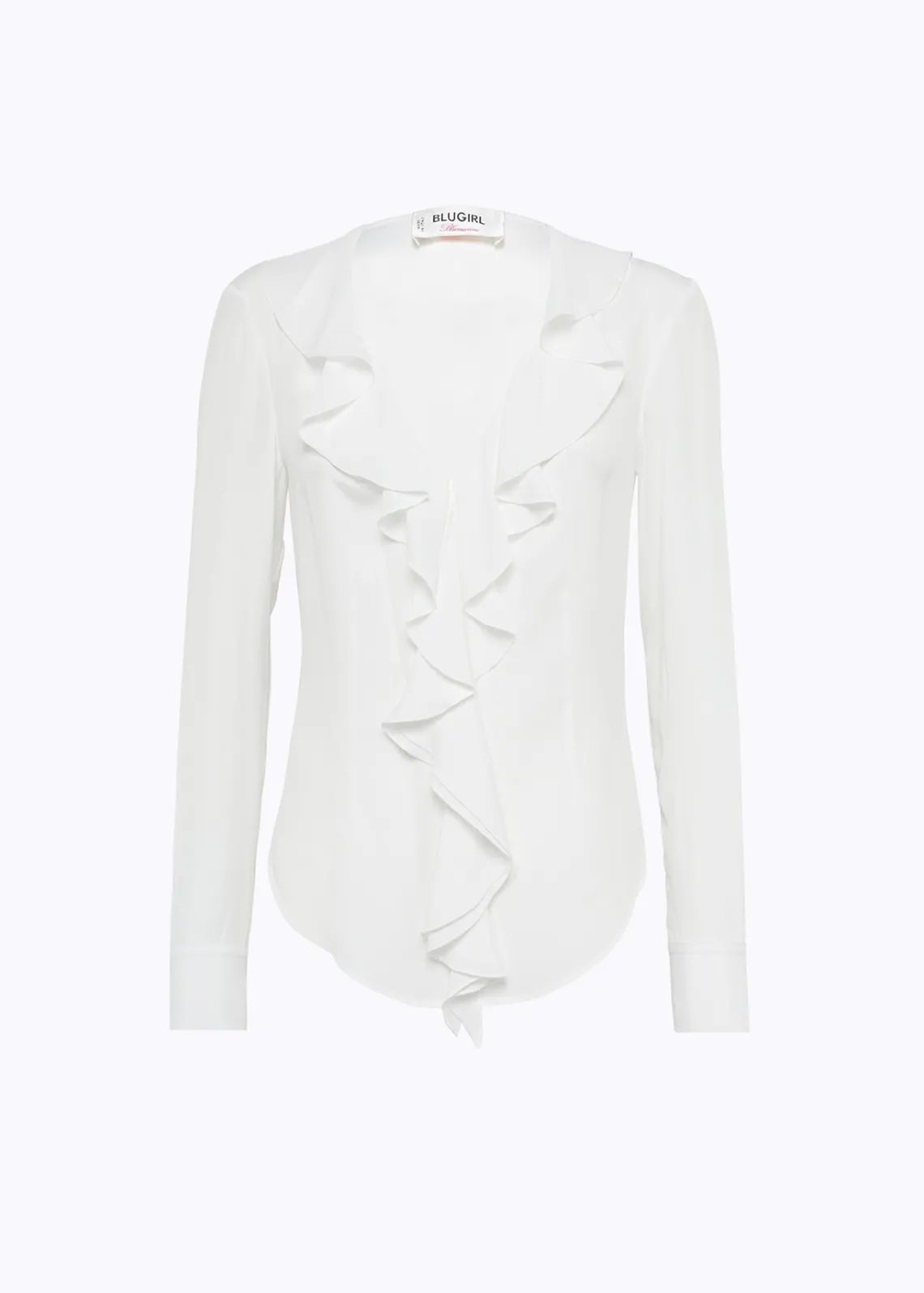 Silk crêpe de Chine blouse with ruffles