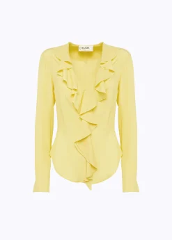 Silk crêpe de Chine blouse with ruffles