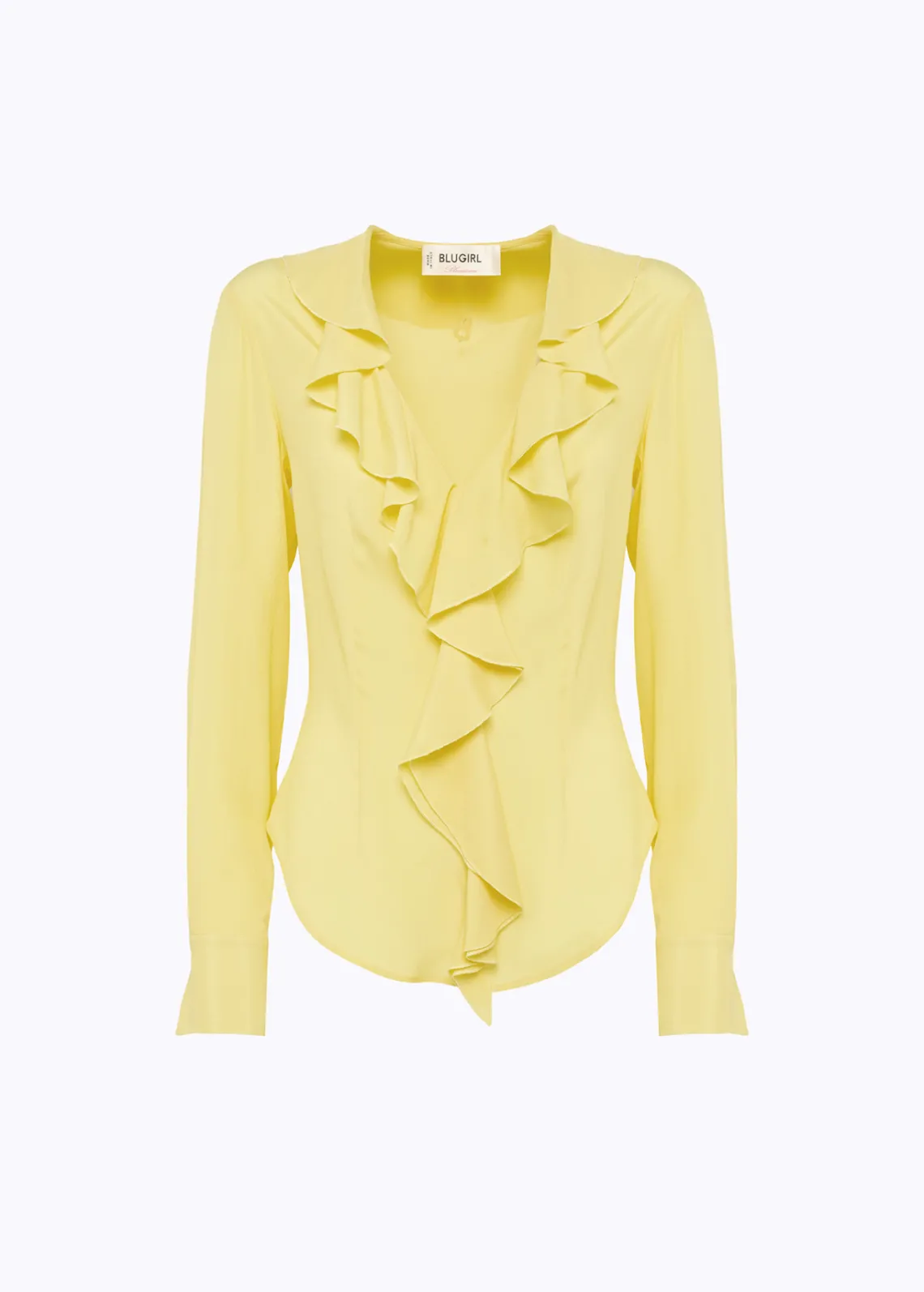 Silk crêpe de Chine blouse with ruffles
