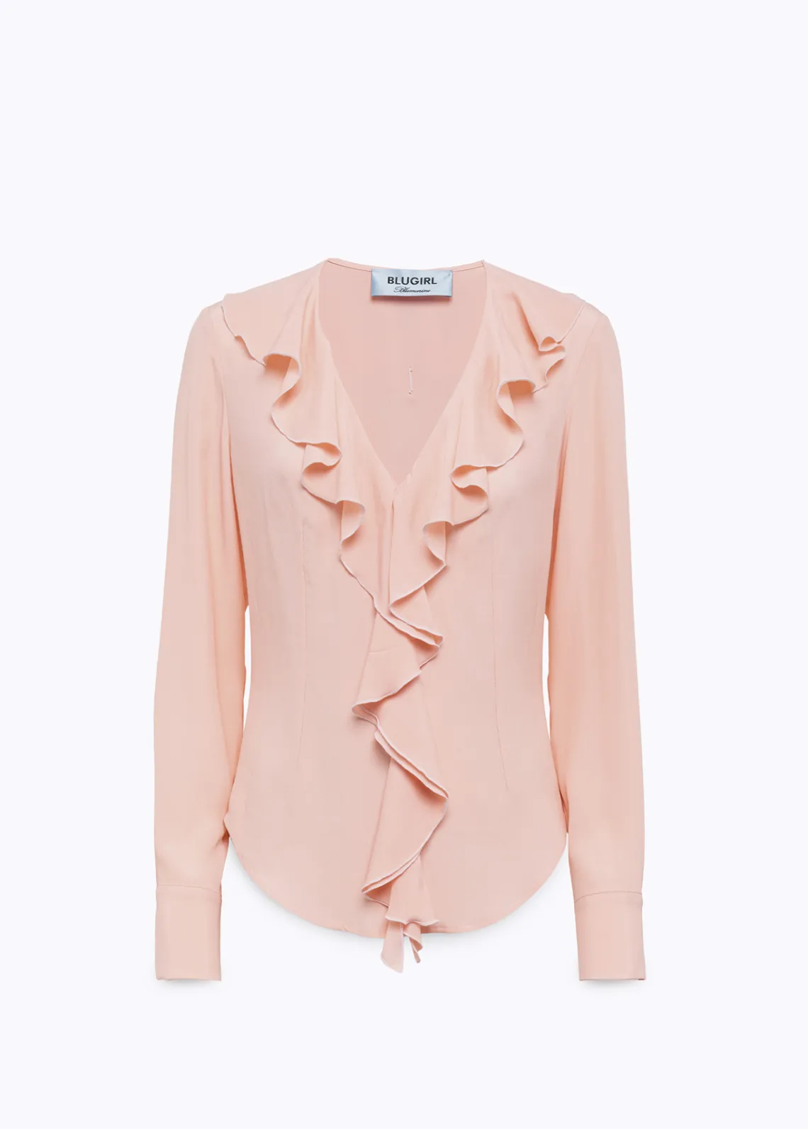 Silk crêpe de Chine blouse with ruffles