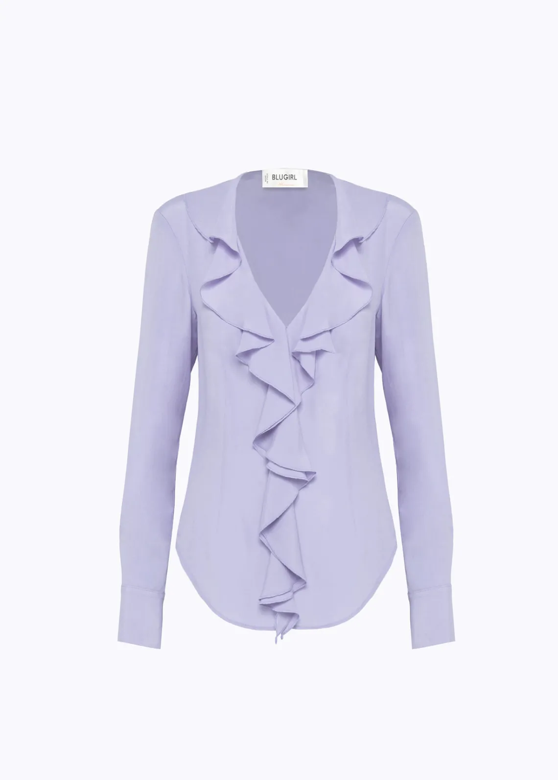 Silk crêpe de Chine blouse with ruffles