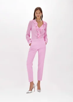 Silk crêpe de Chine blouse with ruffles