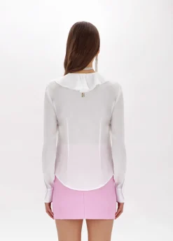 Silk crêpe de Chine blouse with ruffles