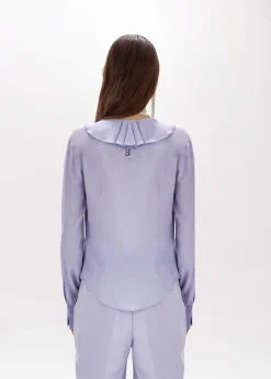 Silk crêpe de Chine blouse with ruffles