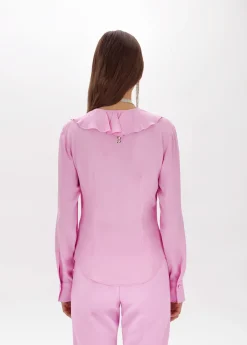 Silk crêpe de Chine blouse with ruffles