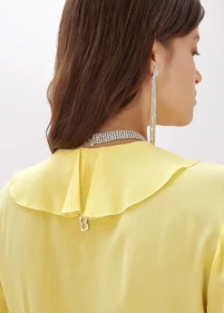 Silk crêpe de Chine blouse with ruffles