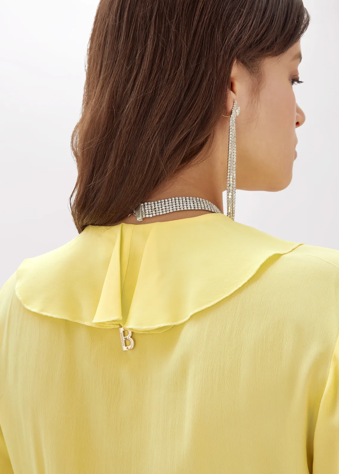 Silk crêpe de Chine blouse with ruffles