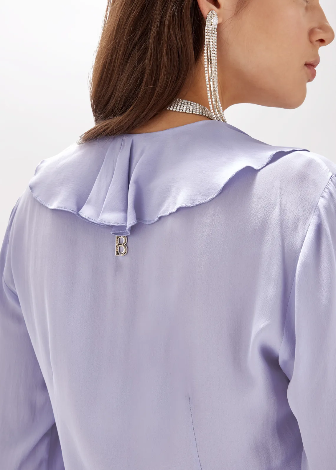 Silk crêpe de Chine blouse with ruffles