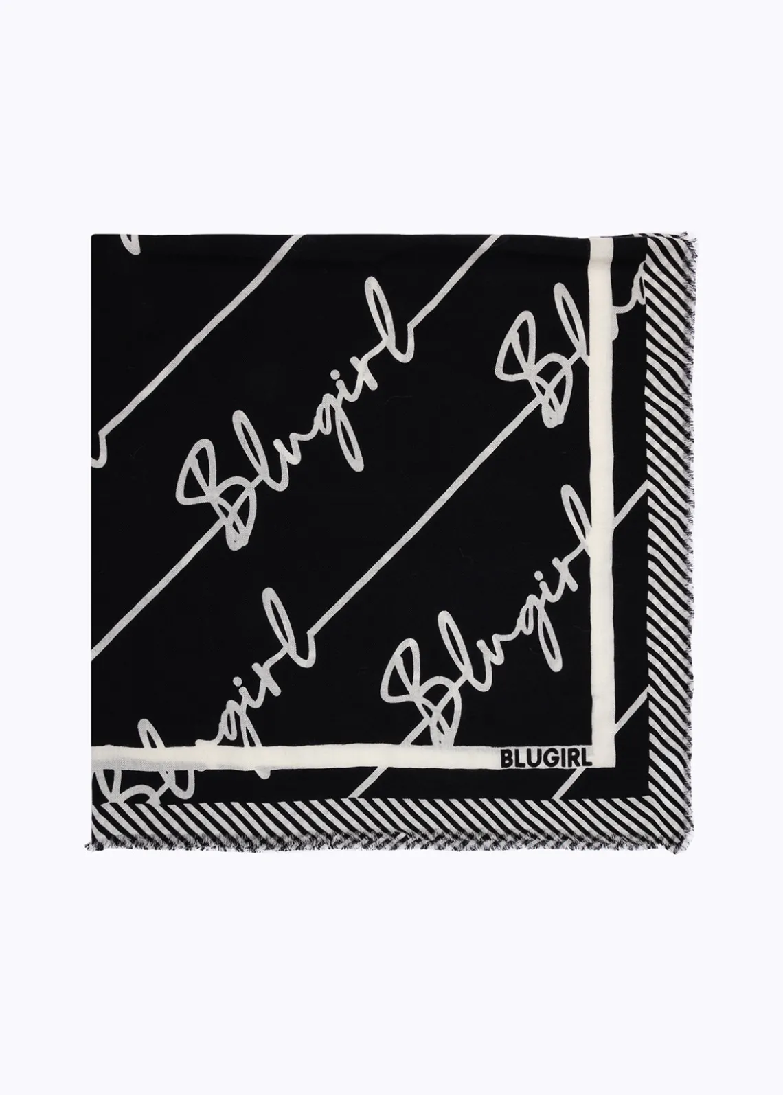 SILK FOULARD SCARF WITH LOGO PRINT