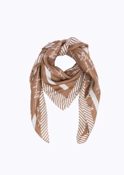 SILK FOULARD SCARF WITH LOGO PRINT