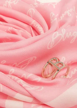 SILK FOULARD SCARF WITH LOGO