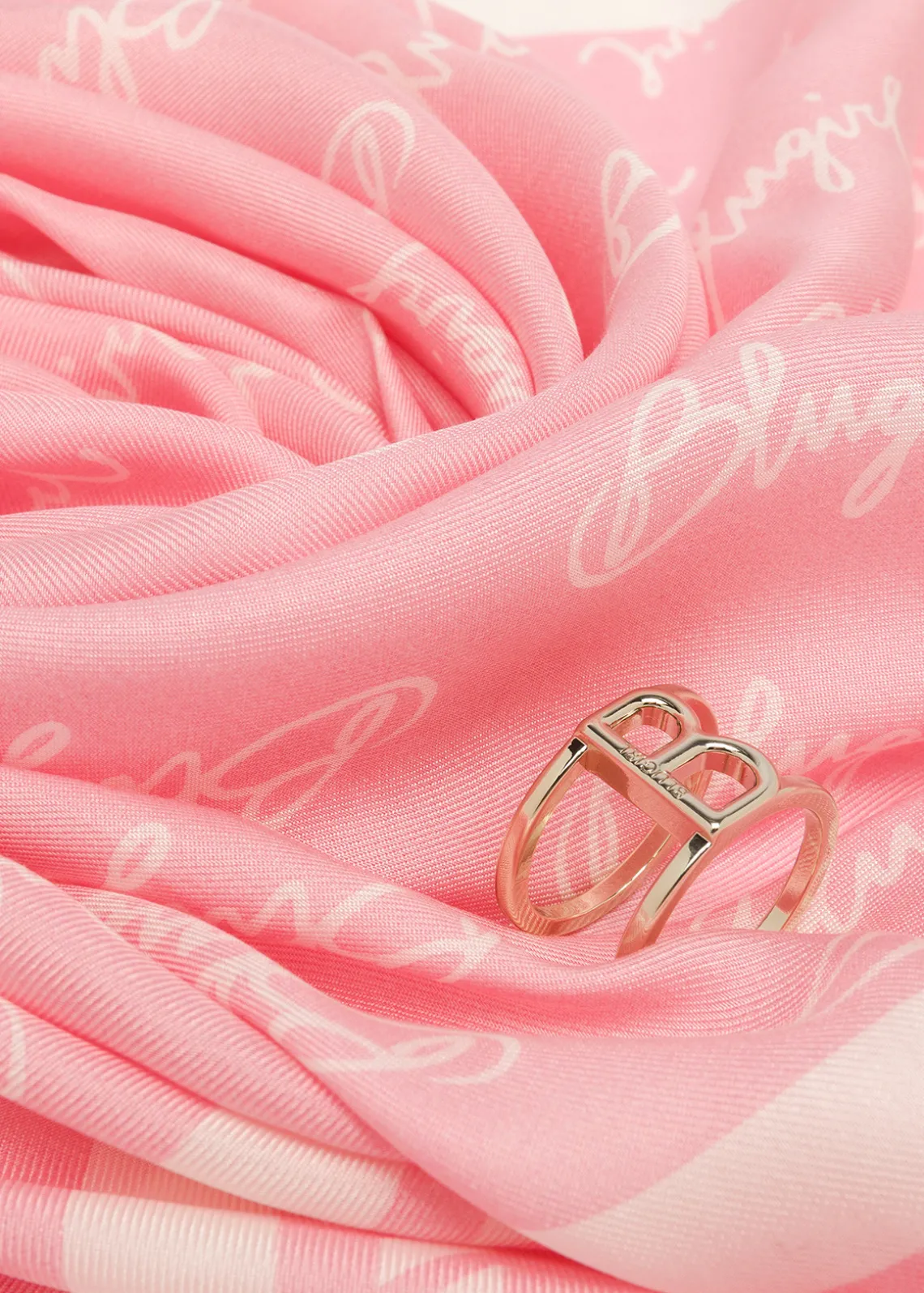 SILK FOULARD SCARF WITH LOGO