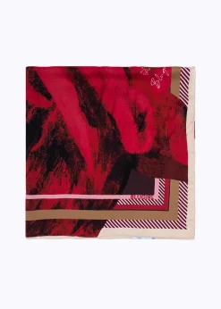 SILK FOULARD SCARF WITH MAXI ROSE
