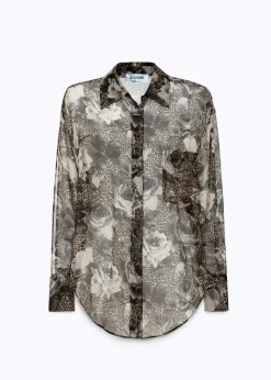 SILK SHIRT WITH ROSE PRINT