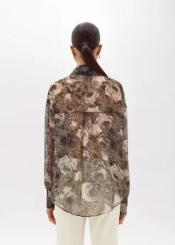 SILK SHIRT WITH ROSE PRINT