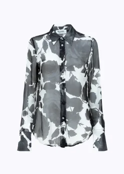 SILK-BLEND RUFFLE SHIRT