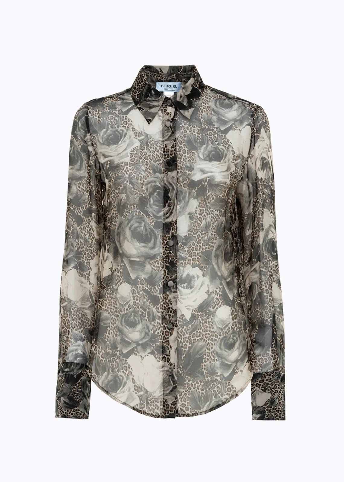 SILK-BLEND RUFFLE SHIRT